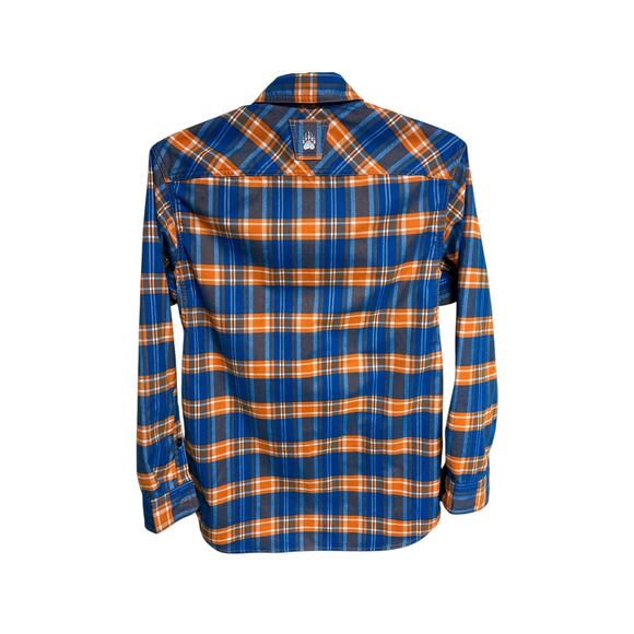 Alaskan Hardgear Performance Flannel Shirt Deluth Plaid Orange Blue Size M LNC! - Picture 2 of 6